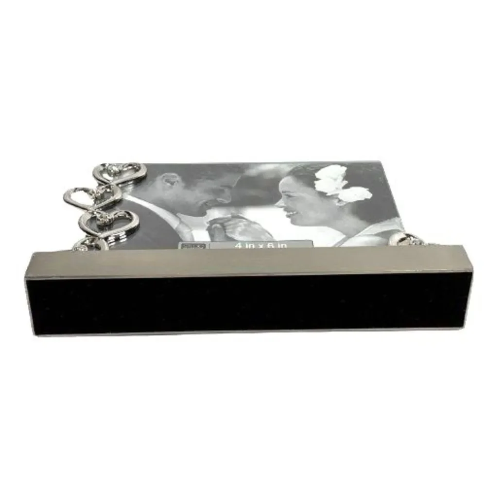 Silver Hearts Wedding Photo Frame Jeweled Rhinestones Expressions Studio Décor